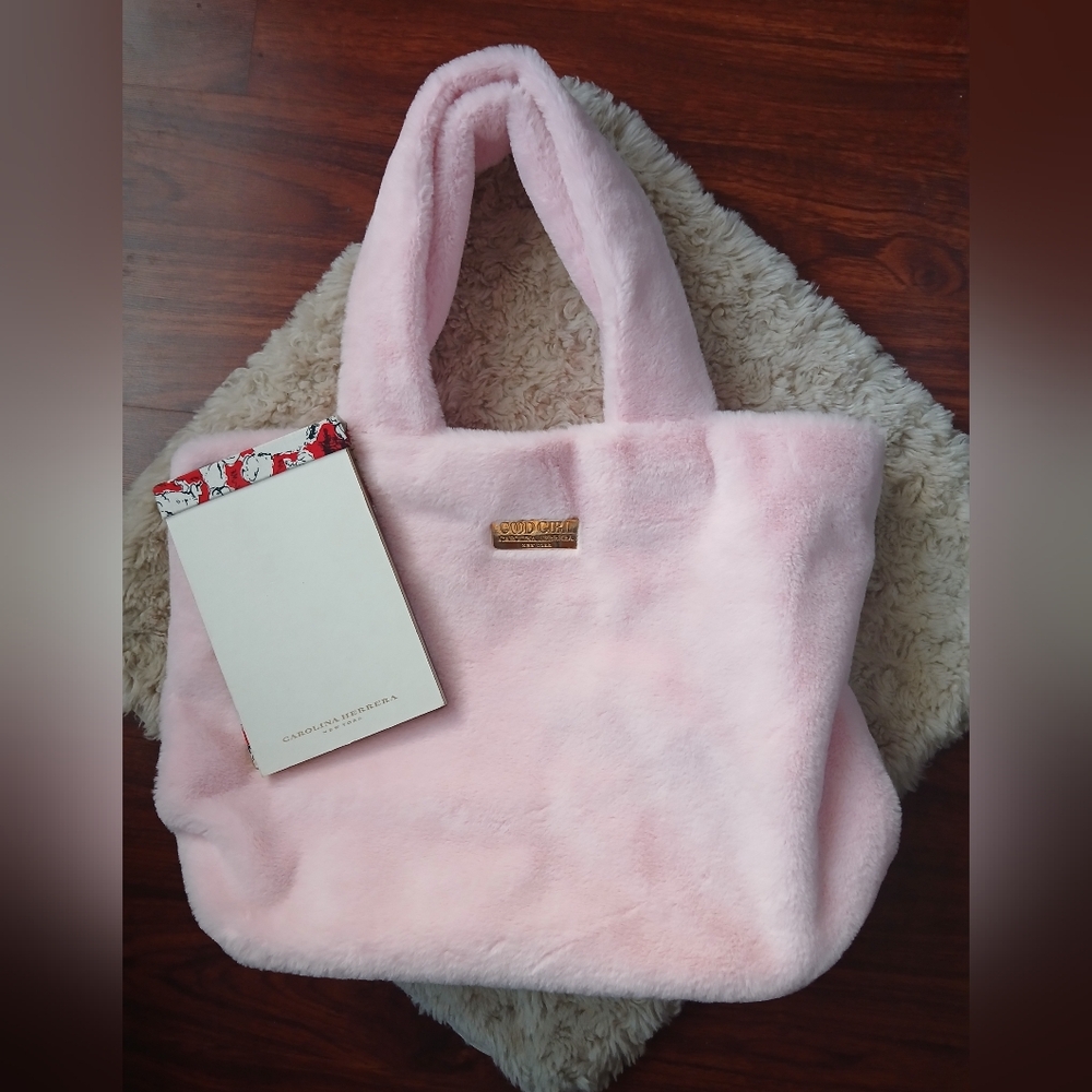 💎 BUNDLE Carolina Herrera Good Girl Pink Blush Tote Bag & Notepad - Picture 1 of 7